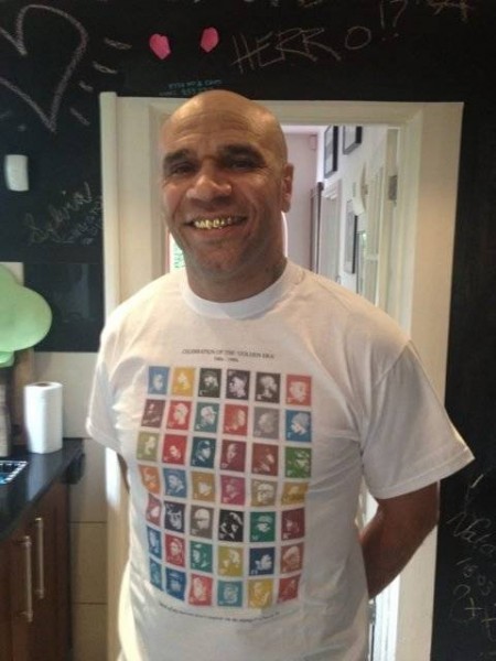 Goldie with his goldenera hip-hop stamps tshirt