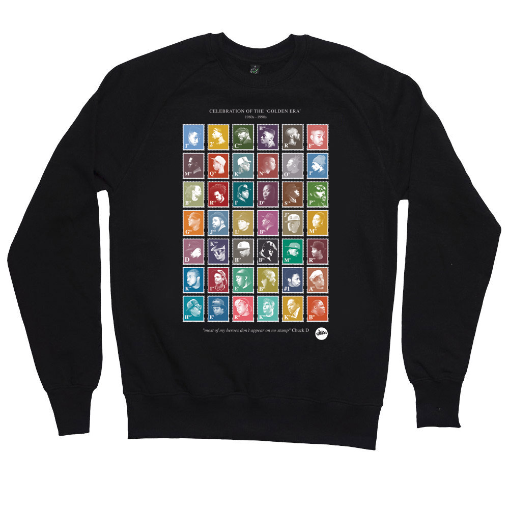 Black HipHop Stamps Sweater