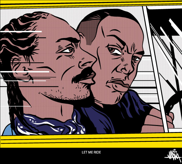 ‘Let me ride’ T-Shirt ft. Snoop Dogg & Dr Dre -Black - Image 3
