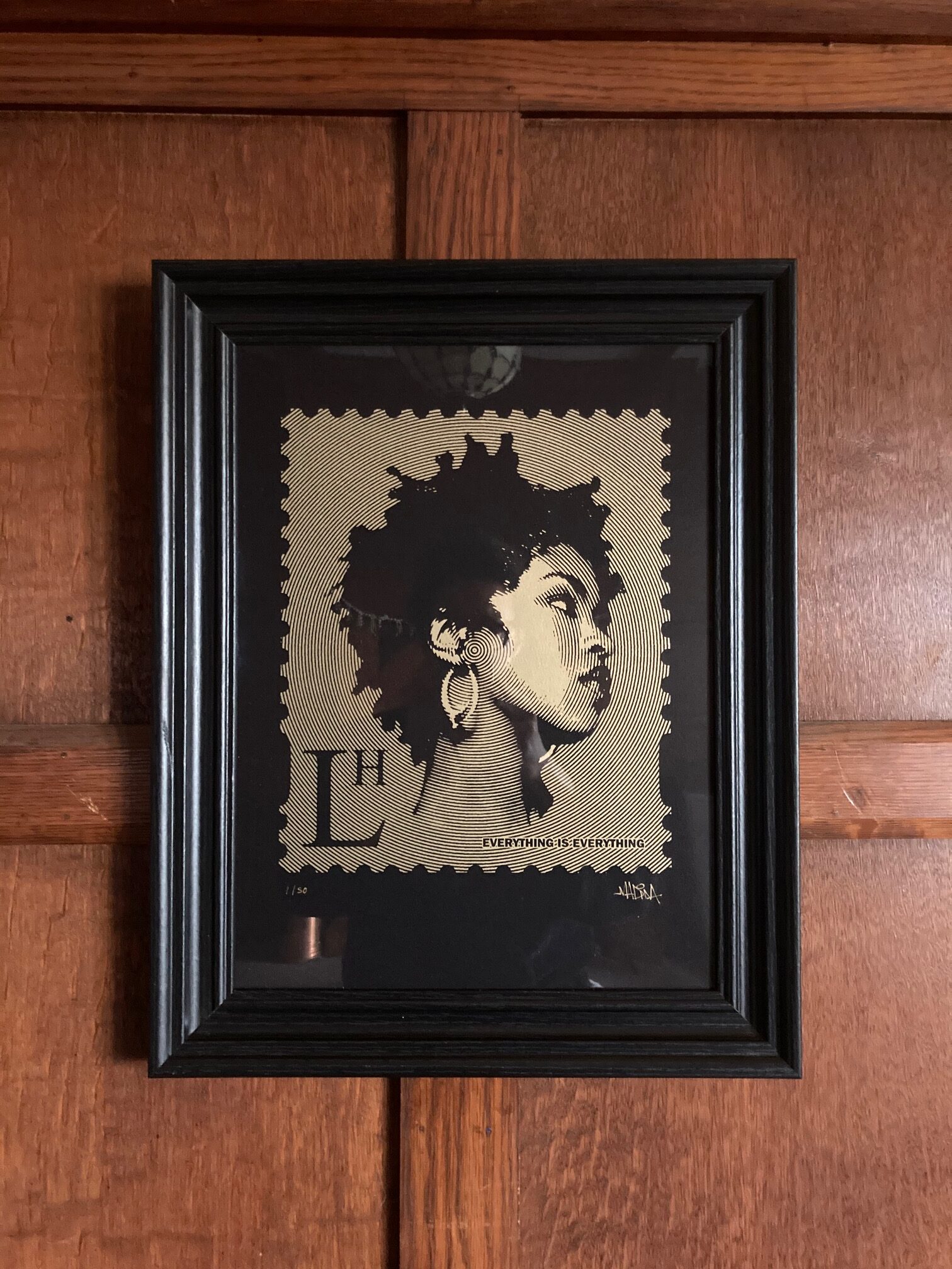 Lauryn Hill-Stamp Print Framed